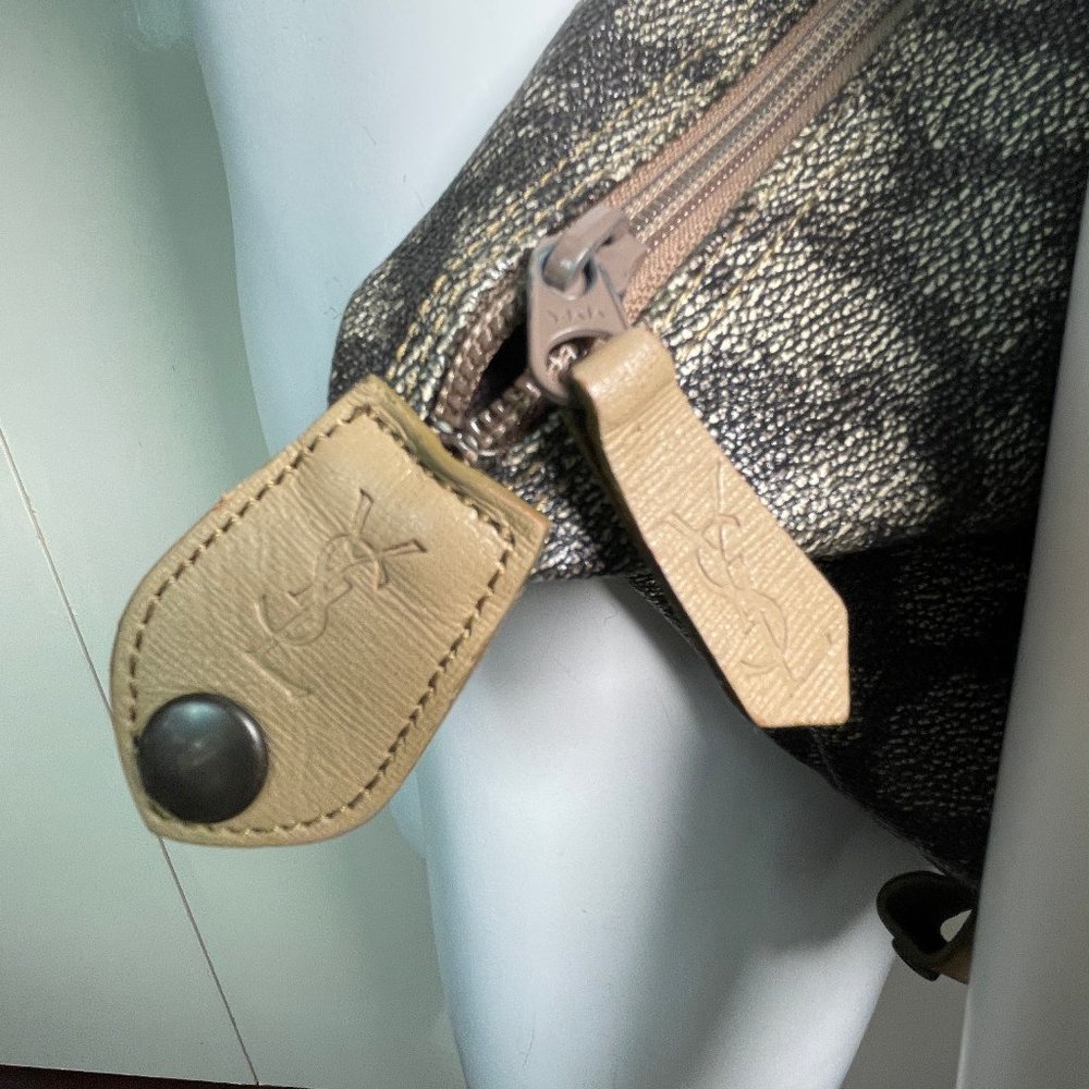 Auc YSL vintage coated canvas/leather travel/shoulder XL bag - Picture 9 of 16